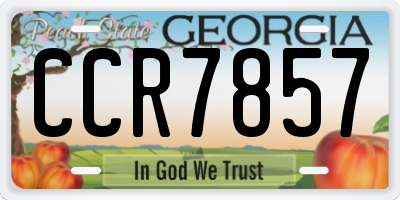 GA license plate CCR7857