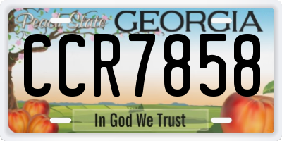 GA license plate CCR7858