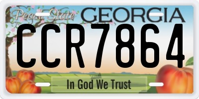GA license plate CCR7864