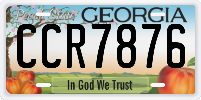 GA license plate CCR7876