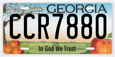 GA license plate CCR7880