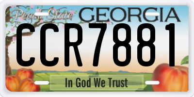 GA license plate CCR7881
