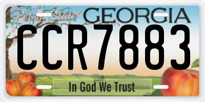 GA license plate CCR7883