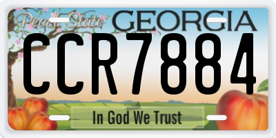 GA license plate CCR7884