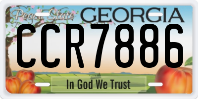 GA license plate CCR7886
