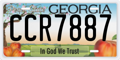 GA license plate CCR7887