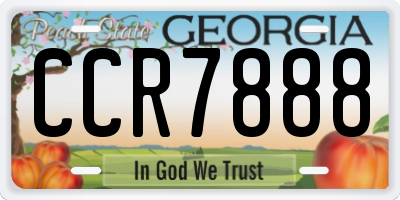 GA license plate CCR7888