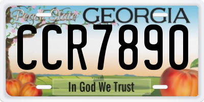 GA license plate CCR7890