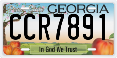 GA license plate CCR7891