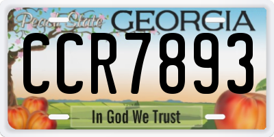 GA license plate CCR7893
