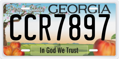 GA license plate CCR7897