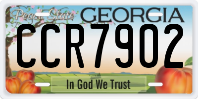 GA license plate CCR7902
