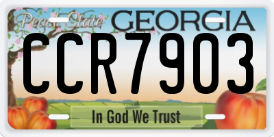 GA license plate CCR7903
