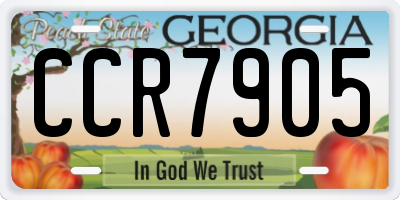 GA license plate CCR7905