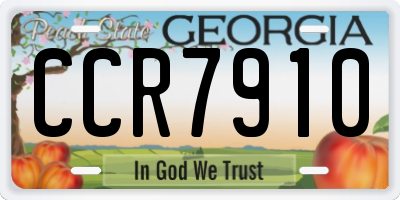 GA license plate CCR7910