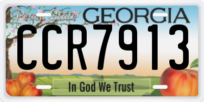 GA license plate CCR7913