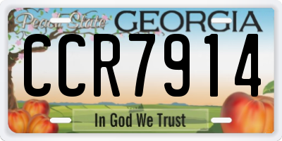 GA license plate CCR7914