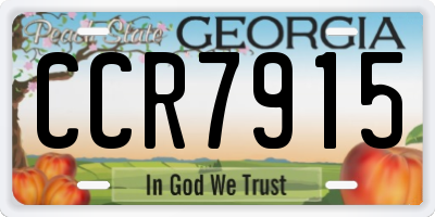 GA license plate CCR7915