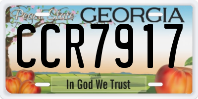 GA license plate CCR7917