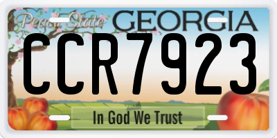 GA license plate CCR7923