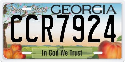 GA license plate CCR7924