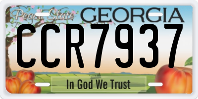 GA license plate CCR7937
