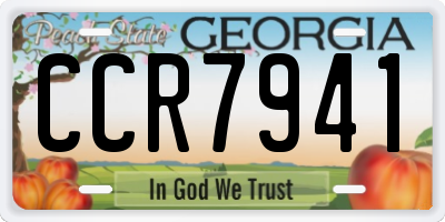 GA license plate CCR7941