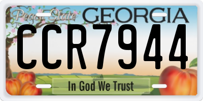 GA license plate CCR7944