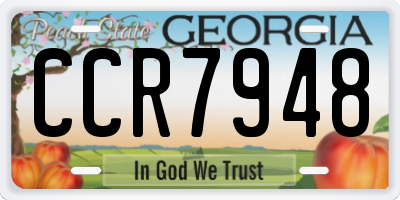 GA license plate CCR7948