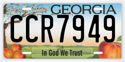 GA license plate CCR7949