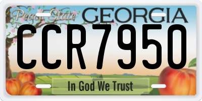 GA license plate CCR7950