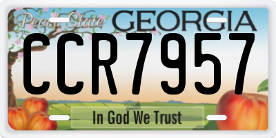 GA license plate CCR7957