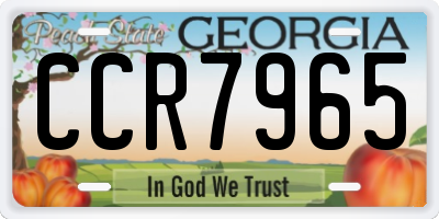 GA license plate CCR7965