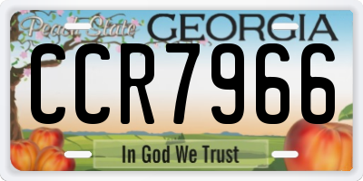 GA license plate CCR7966