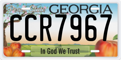 GA license plate CCR7967