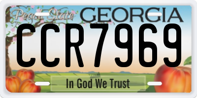 GA license plate CCR7969