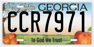 GA license plate CCR7971