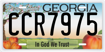 GA license plate CCR7975