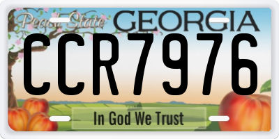 GA license plate CCR7976
