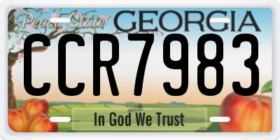 GA license plate CCR7983