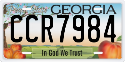 GA license plate CCR7984