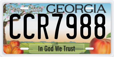 GA license plate CCR7988