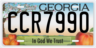 GA license plate CCR7990