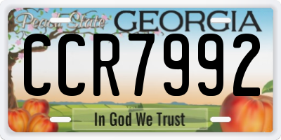 GA license plate CCR7992