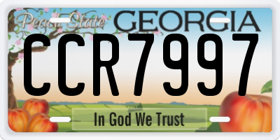 GA license plate CCR7997