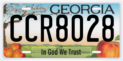 GA license plate CCR8028