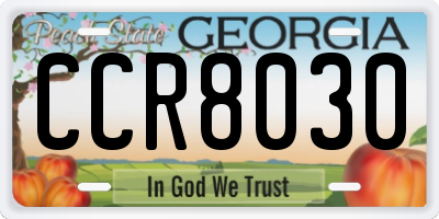 GA license plate CCR8030