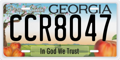 GA license plate CCR8047
