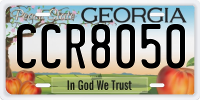 GA license plate CCR8050