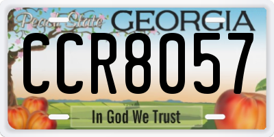 GA license plate CCR8057
